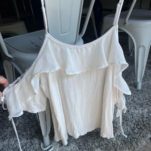 Maurices Cold Shoulder Lace-Up Sleeve Top